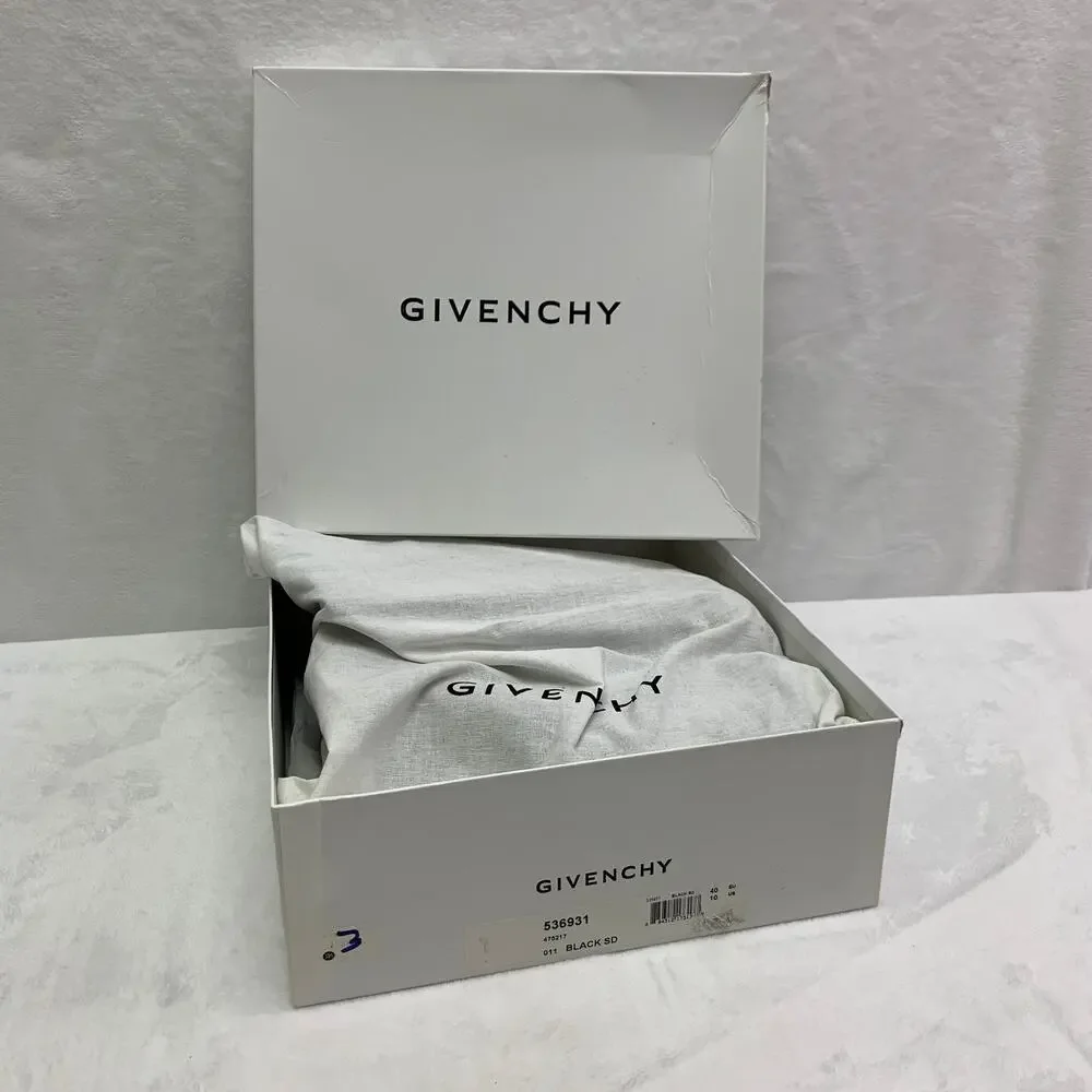 Givenchy Black Suede Gold Heel Slip On Bootie Womens Sz 10 with box extra heels - Picture 2 of 16